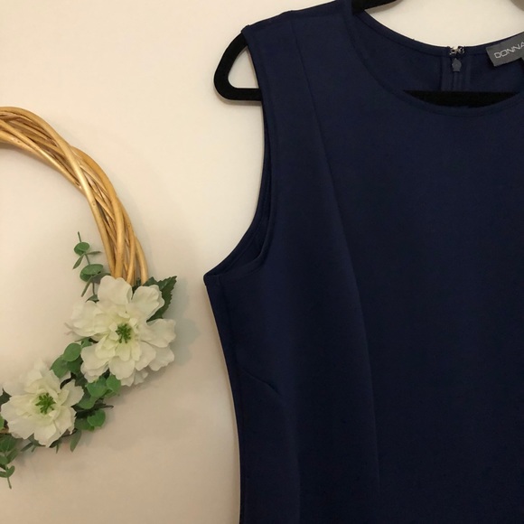 Donna Ricco NY Sleeveless Lace Hem Dress Navy - Picture 9 of 9